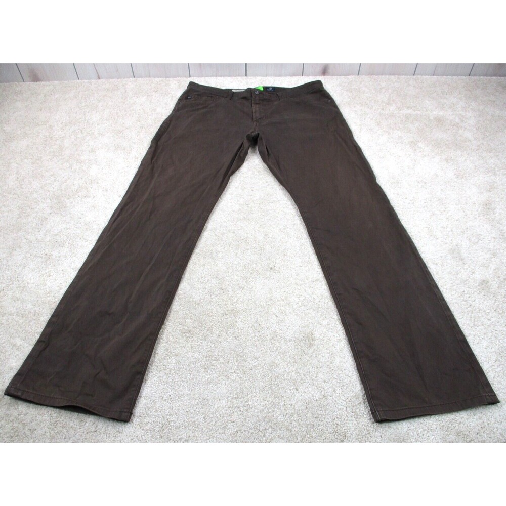 AG Adriano Goldschmied Jeans Mens 38x34 Brown Protege Straight Leg Pants USA *